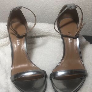 Bally Silver Ankle Strap Sandals 38 1/2